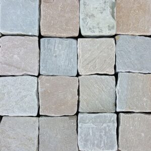 Indian stone setts 100mm x 100mm x 50mm raj blend